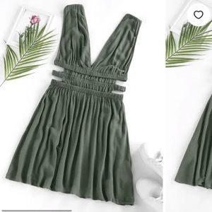 NWT cute olive green dress with cutout sides